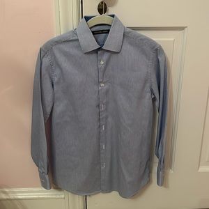 Micheal Kors Boy’s 100% Cotton Blue Striped Button Down Shirt